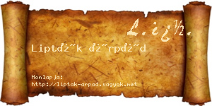 Lipták Árpád névjegykártya