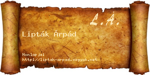 Lipták Árpád névjegykártya